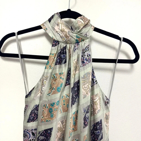 NWOT $795 Cinq a Sept Diamond Sea Melissa 100% Silk Dress - Halter Patterned - Picture 3 of 14